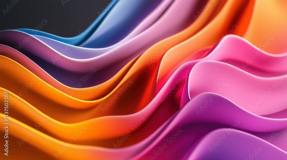 Leinwandbilder Dynamic wave of color shifting tones smoothly symbolizing motion abstract art digital design vibrant environment