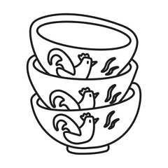 Traditional bowl outlined