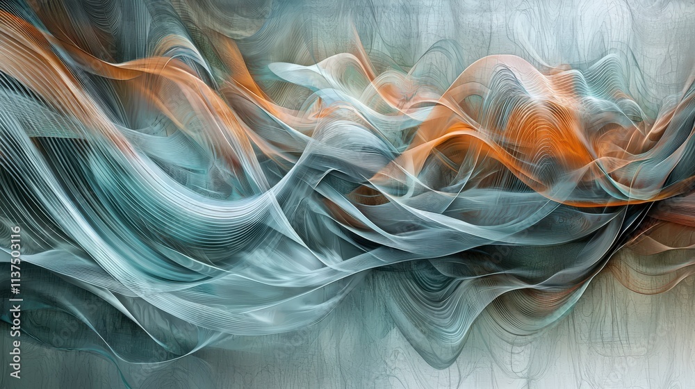 Poster cultural patterns in modern art dynamic sound waves in a creative environment