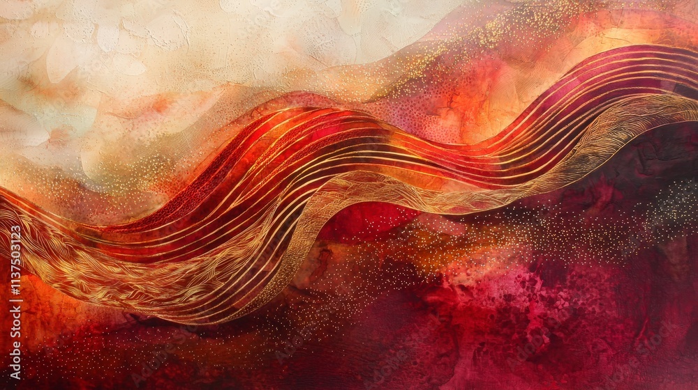 Aufkleber abstract voice of emotion artistic expression digital art warm tones close-up view heartfelt represe