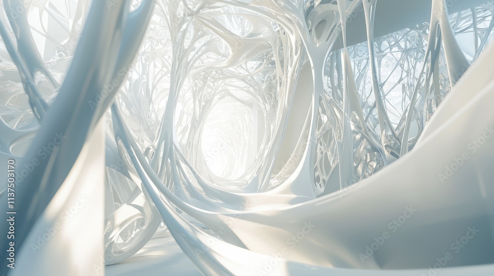 Aufkleber abstract representation of clear articulation with organic forms digital art futuristic environment 