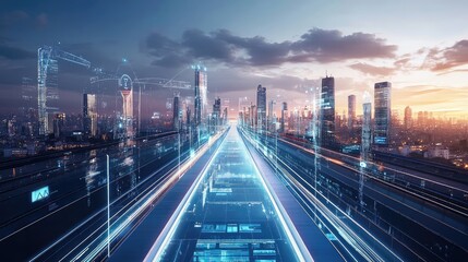 Fototapeta premium Futuristic Bridges: Visually Striking Designs Transforming the City Landscape