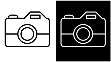 Camera icon black and white for design or stickers