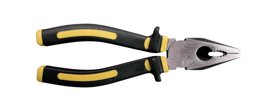 Combination pliers on transparent background