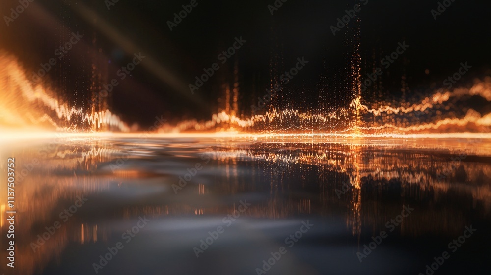 Aufkleber resonating sound waves illustrate clarity and communication digital art abstract illuminated environ