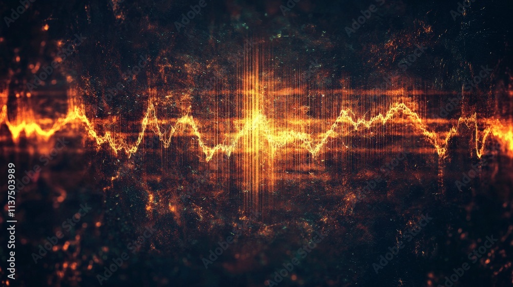 Aufkleber sound waves illustrating subtle cultural patterns digital art abstract environment vibrant viewpoint