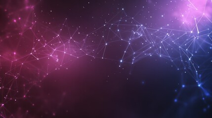 Fototapeta premium Abstract network with purple-blue gradient glow.