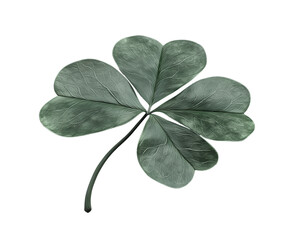 A detailed four-leaf clover with intricate veins, symbolizing good luck and fortune. Perfect for nature or St. Patrick&rsquo;s Day-themed projects.