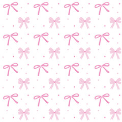 Whimsical Coquette Valentine's Ribbon Bow Seamless Pattern, Valentine's Ribbon Bow,Printable Repeat Digital Paper Background
