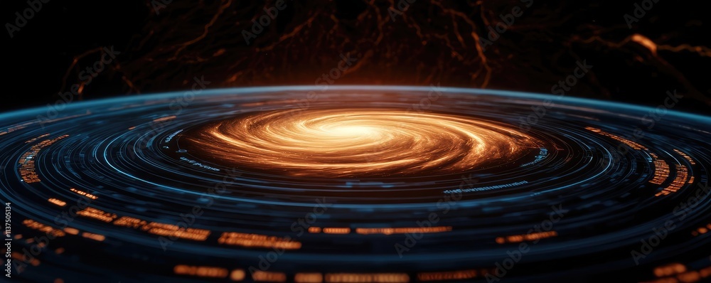 Poster weather forecast idea. a mesmerizing view of a swirling galaxy illuminated by radiant stars and cosm