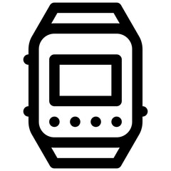 Digital watch. Editable stroke vector icon.