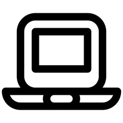 Clamshell laptop. Editable stroke vector icon.