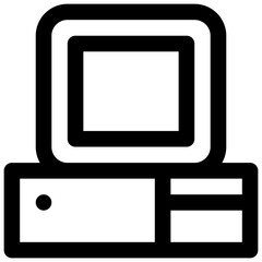 Computer. Editable stroke vector icon.