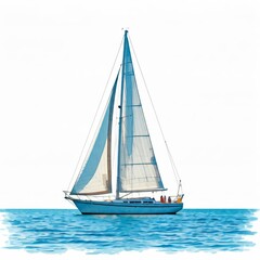 Fototapeta premium Ocean Majesty: Sailing Yacht at Sea 