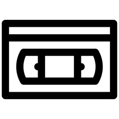 VHS tape. Editable stroke vector icon.