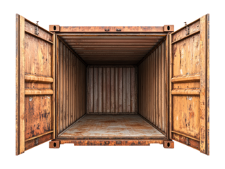 Opened Steel Shipping Container Showcasing Textile Goods Inside