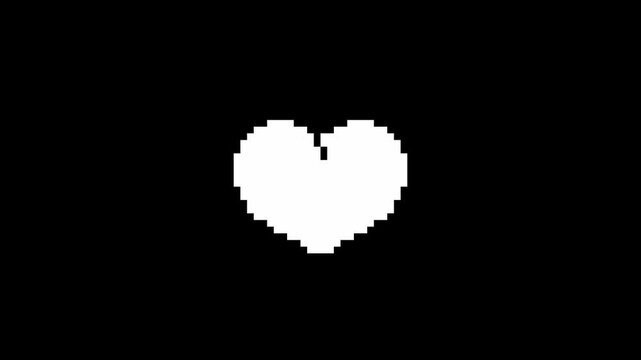 Heart broken pixel transition animation