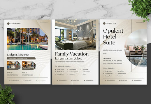 Beige And White Hotel Flyer
