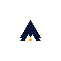 Fototapeta premium Letter AM Pine Logo Design. M Icon