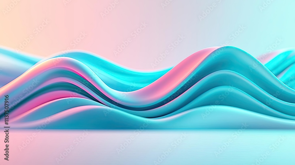 Poster Wave abstract background concept. Abstract waves in vibrant colors create a dynamic and modern visual effect.