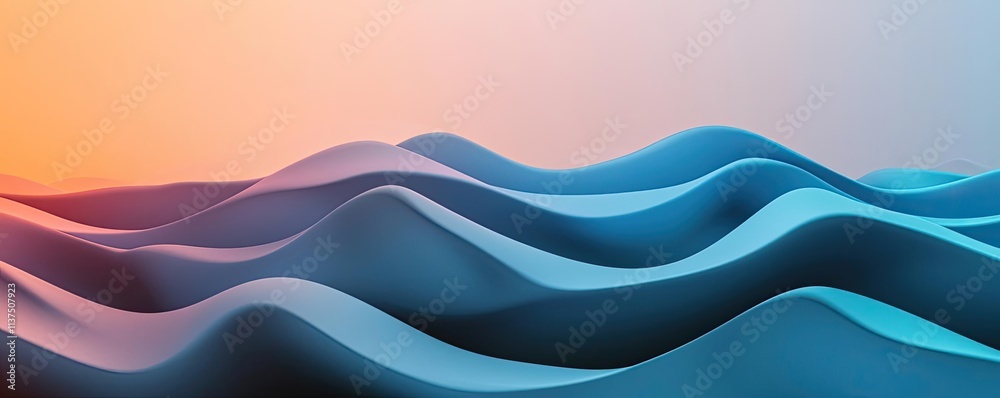 Poster Wave abstract background concept. Abstract waves in gradient colors create a soothing visual experience for design projects.