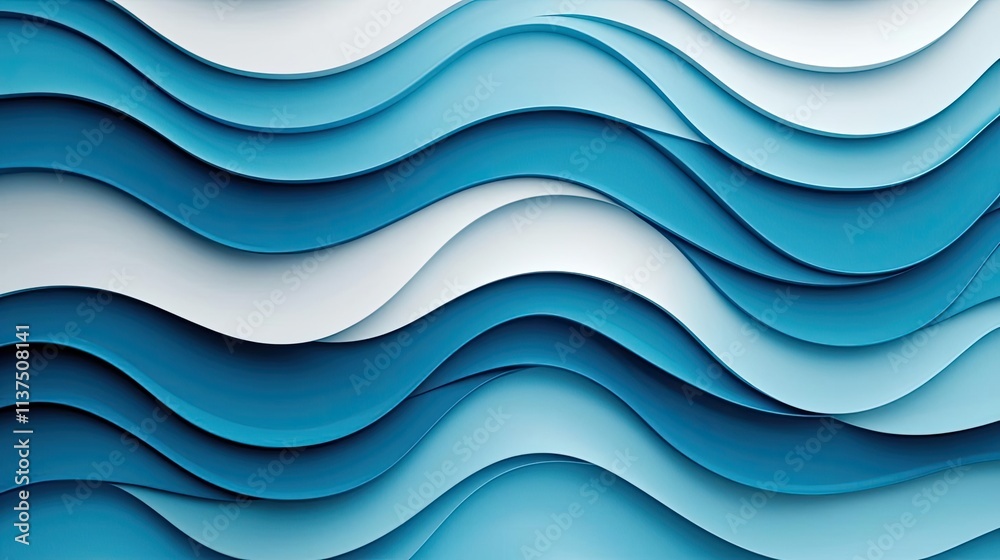 Poster wave abstract background concept. stylish modern wave patterns in shades of blue and white for creat