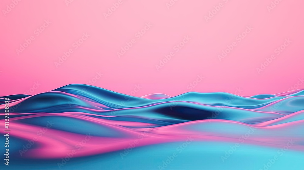 Poster wave abstract background concept. abstract waves of blue and pink create a serene and dreamlike land
