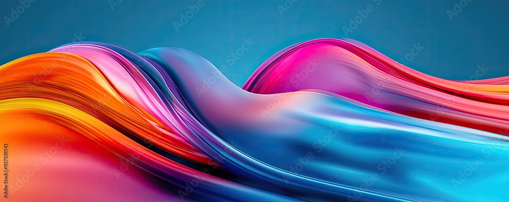 Aufkleber Wave abstract background concept. Abstract colorful waves creating a vibrant and dynamic visual flow.