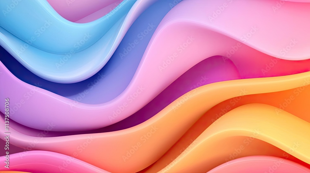 Aufkleber Wave abstract background concept. Vibrant waves of color blend seamlessly, creating a dynamic abstract design.