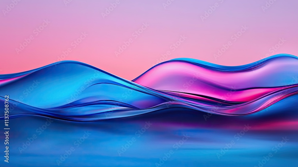 Poster Wave abstract background concept. Abstract waves in vibrant colors create a dynamic visual experience.