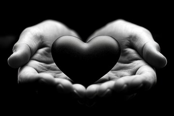 Fototapeta premium Black Heart in Hands
