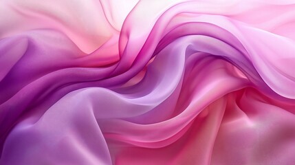 Obraz premium Flowing pink and purple translucent fabric abstract.