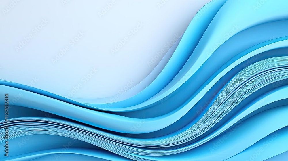 Aufkleber Wave abstract background concept. Abstract waves of blue create a calming and modern background design for various uses.