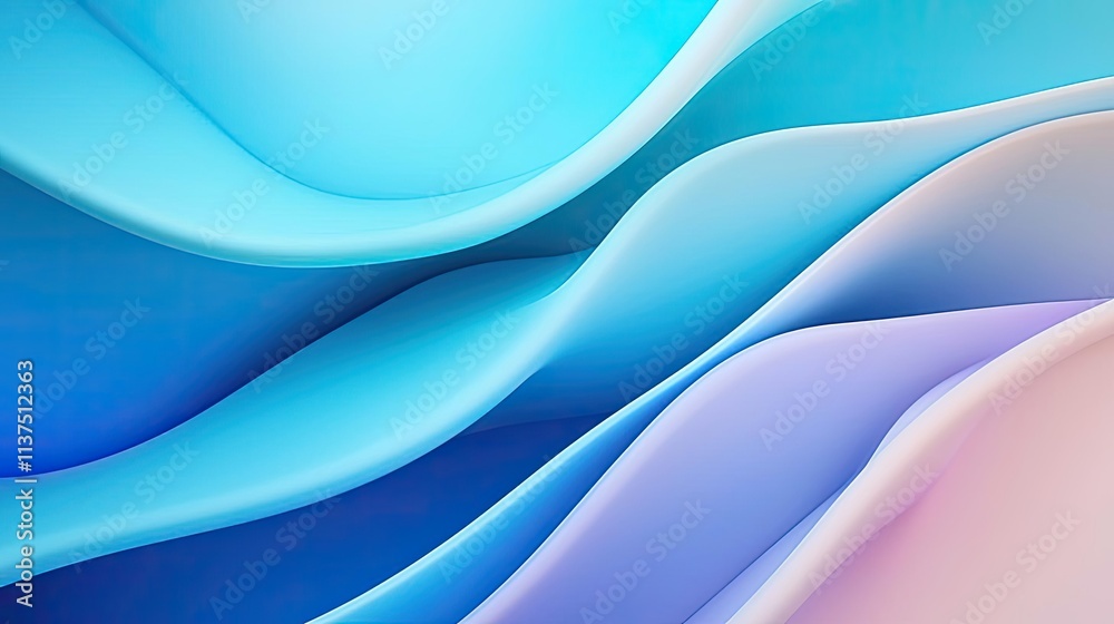 Poster wave abstract background concept. colorful abstract waves blending shades of blue and pink for moder