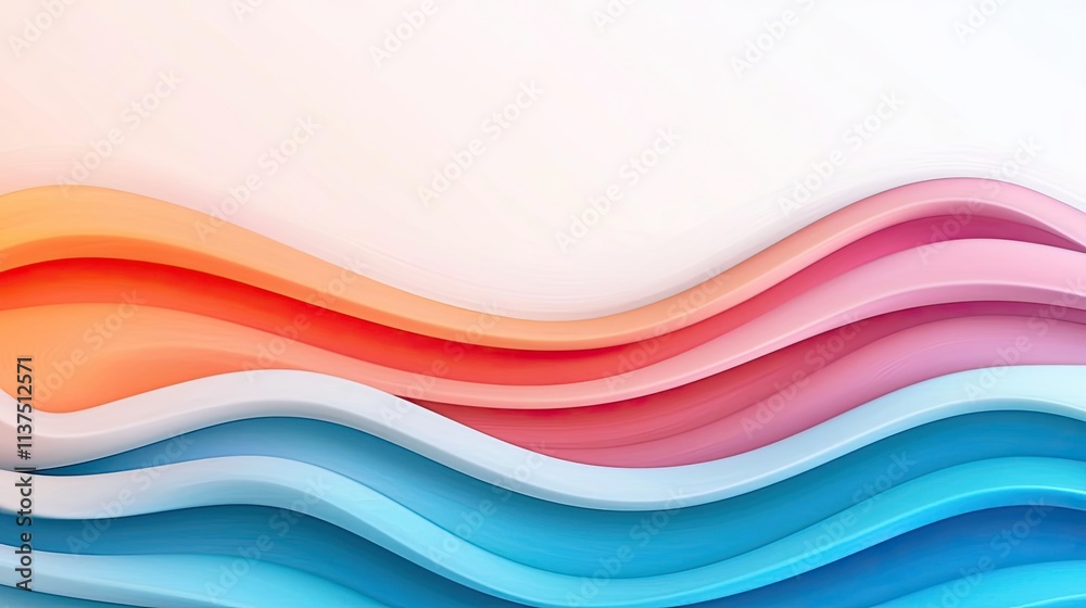 Poster Wave abstract background concept. Colorful abstract waves create a soothing and modern design background.