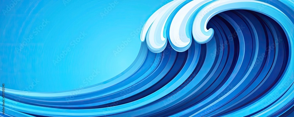Aufkleber wave abstract background concept. a vibrant blue ocean wave showcasing dynamic movement and energy i