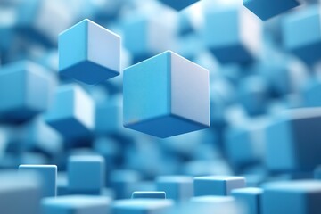 Obraz premium Abstract background of blue cubes.
