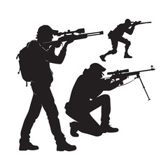 Obraz premium soldier silhouette with gun