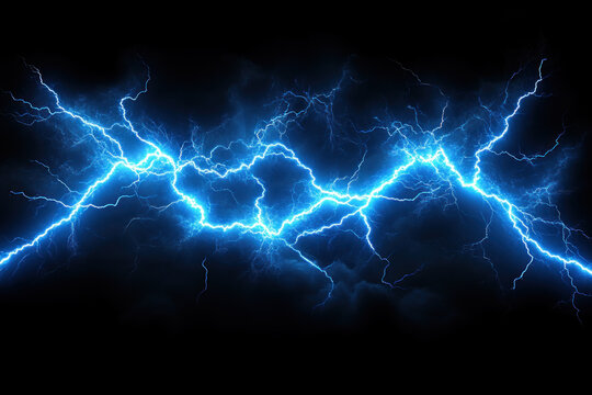 Electric Current Flows Through Sky with Storm Clouds Dramatically