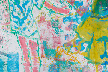 A colorful painting with a lot of different colors and shapes