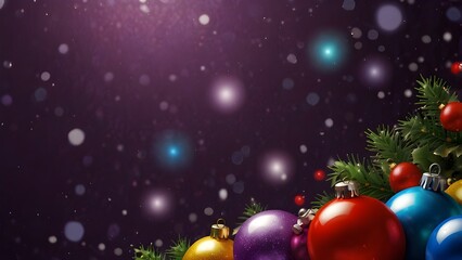 Glass Bauble Ornaments on a Festive Xmas Tree for the Holiday Season