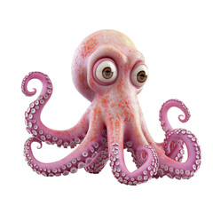 Naklejka premium Octopus character cut out background