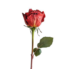Wilted Rose Symbolizing Loss and Change Transparent Background.