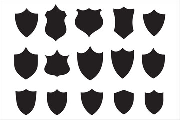 Collection of Shield Silhouettes for Design
