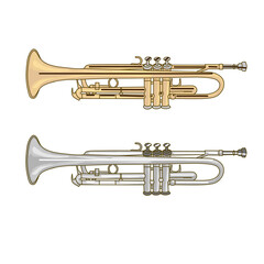 Obraz premium trumpet isolated on white background