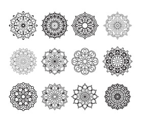 Mandala Flower Icon Set