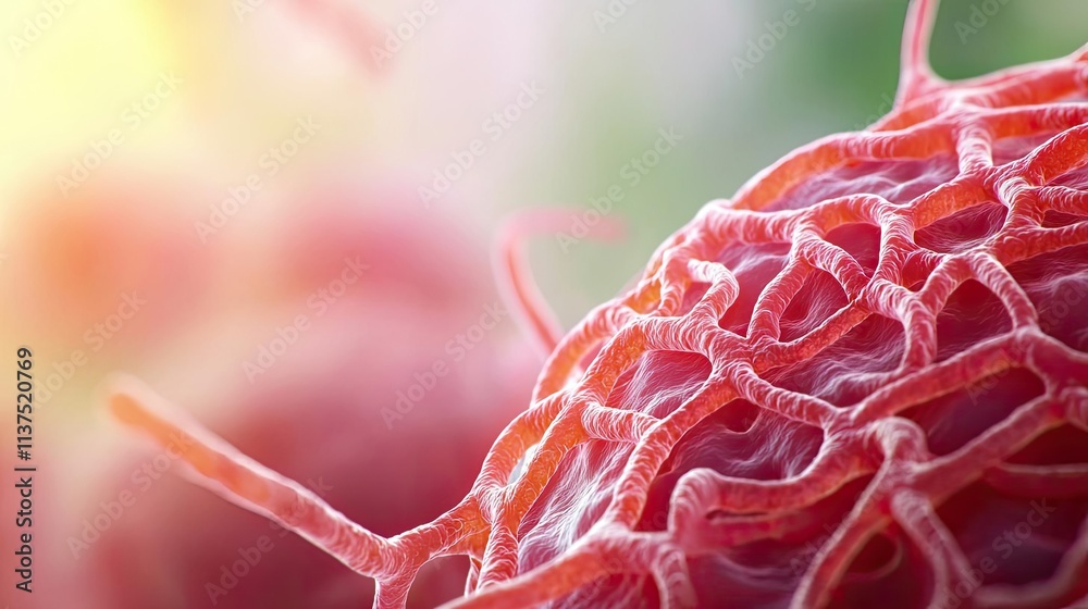 Aufkleber Cancer cells idea. Detailed close-up of a cell structure showcasing intricate biological patterns.