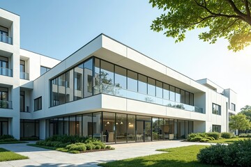 Modern hospital isolation ward exterior showcasing advanced medical facilities and compassionate care, emphasizing the importance of health infrastructure in safeguarding public well-being.