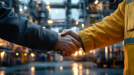 Collaboration of engineers ensuring safety and cooperation in oil and gas plant operations through teamwork and shared commitment