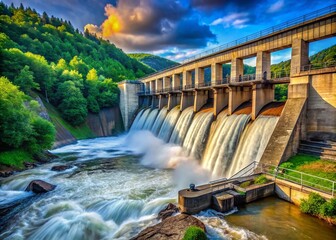 Hydroelectric Dam Power Generation: Environmental Impact & Renewable Energy Documentary Photography